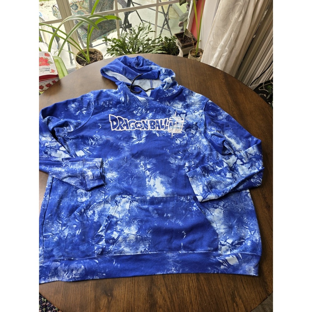 Dragon Ball Super Tie‑Dye Hoodie 3XL (54/56) – Blue Tie‑Dye Pullover, Dragon Bal